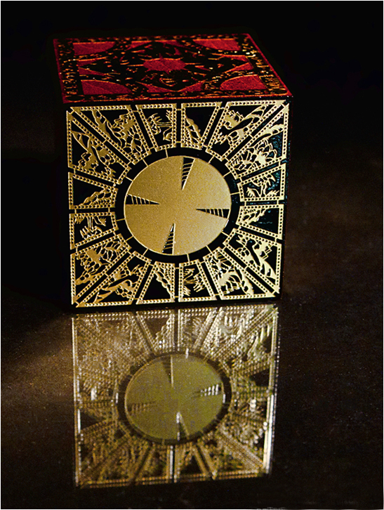 Hellraiser Puzzle Box Solid Mahogany and Etched Brass